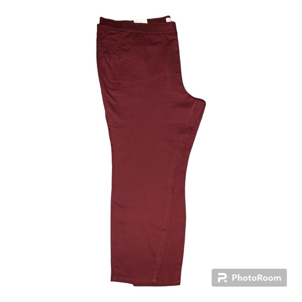 NWT 30W long jeggings skinny jeans burgundy Sonoma pants casual plus size